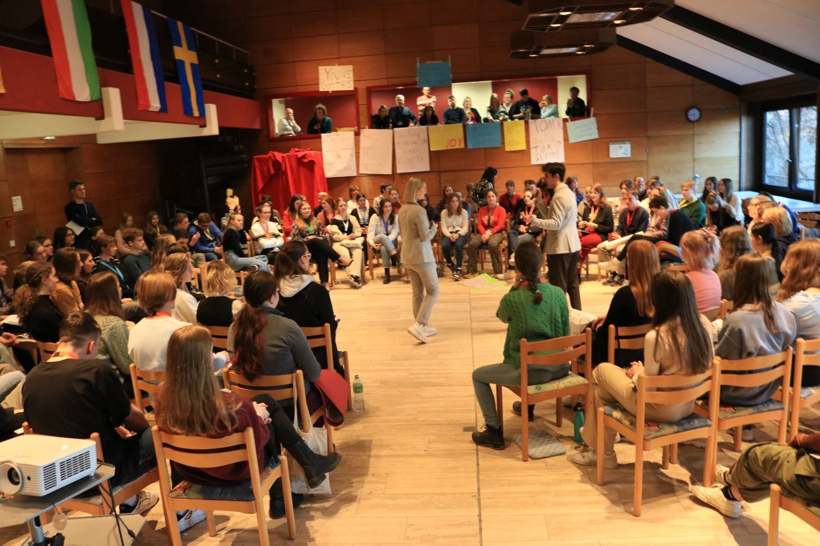  Joy Stock (GER) and Elian Pergola (BEL) during the Issues Forum. ISLI, Oberwesel. (2023) 