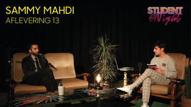  Sammy Mahdi (CD&V) in de Student@Night Studio (S2). CC Muze. (2021) 